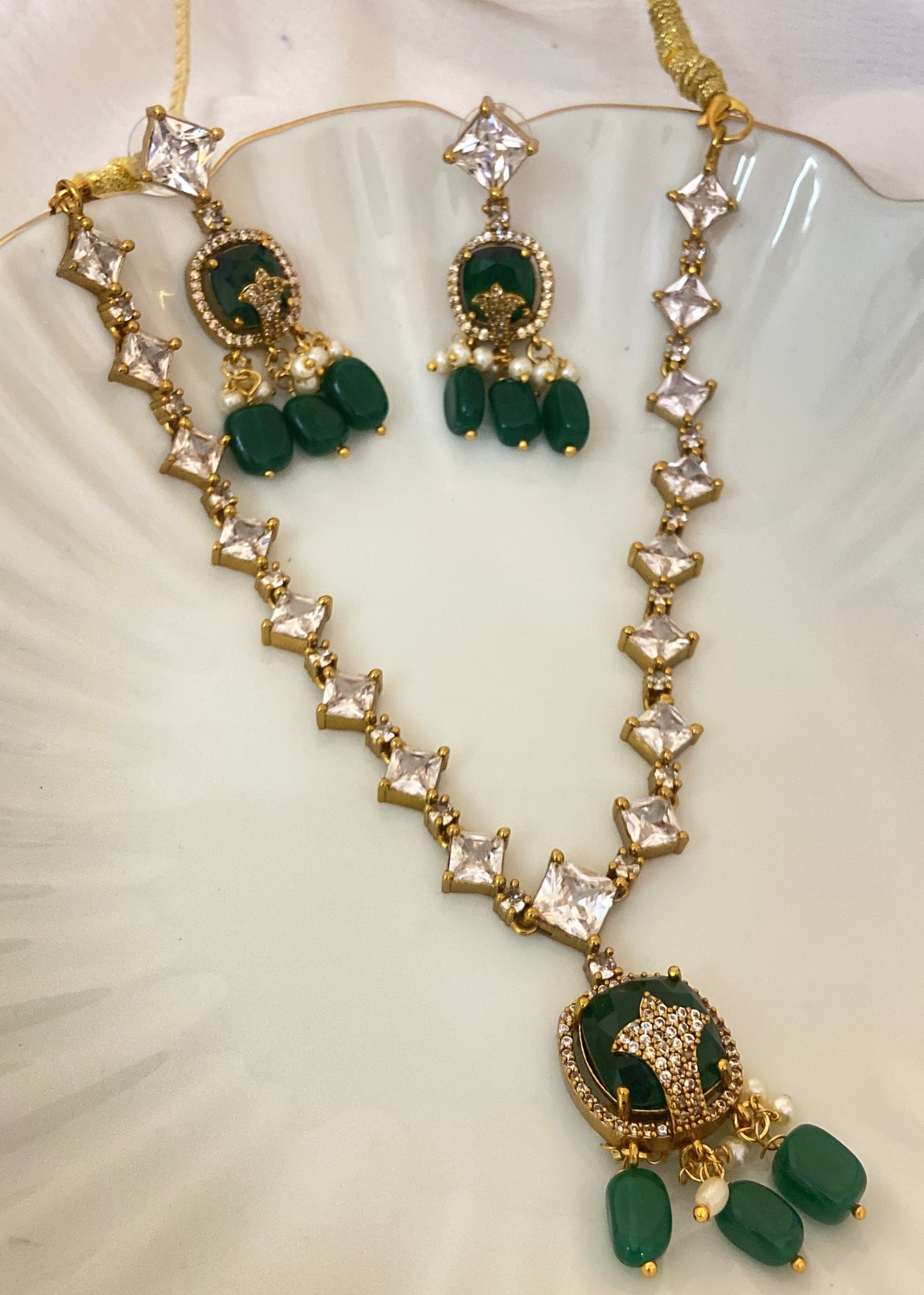 Emerald & White Long Set