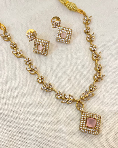Matte Pink Necklace Set