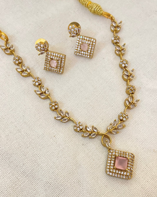 Matte Pink Necklace Set