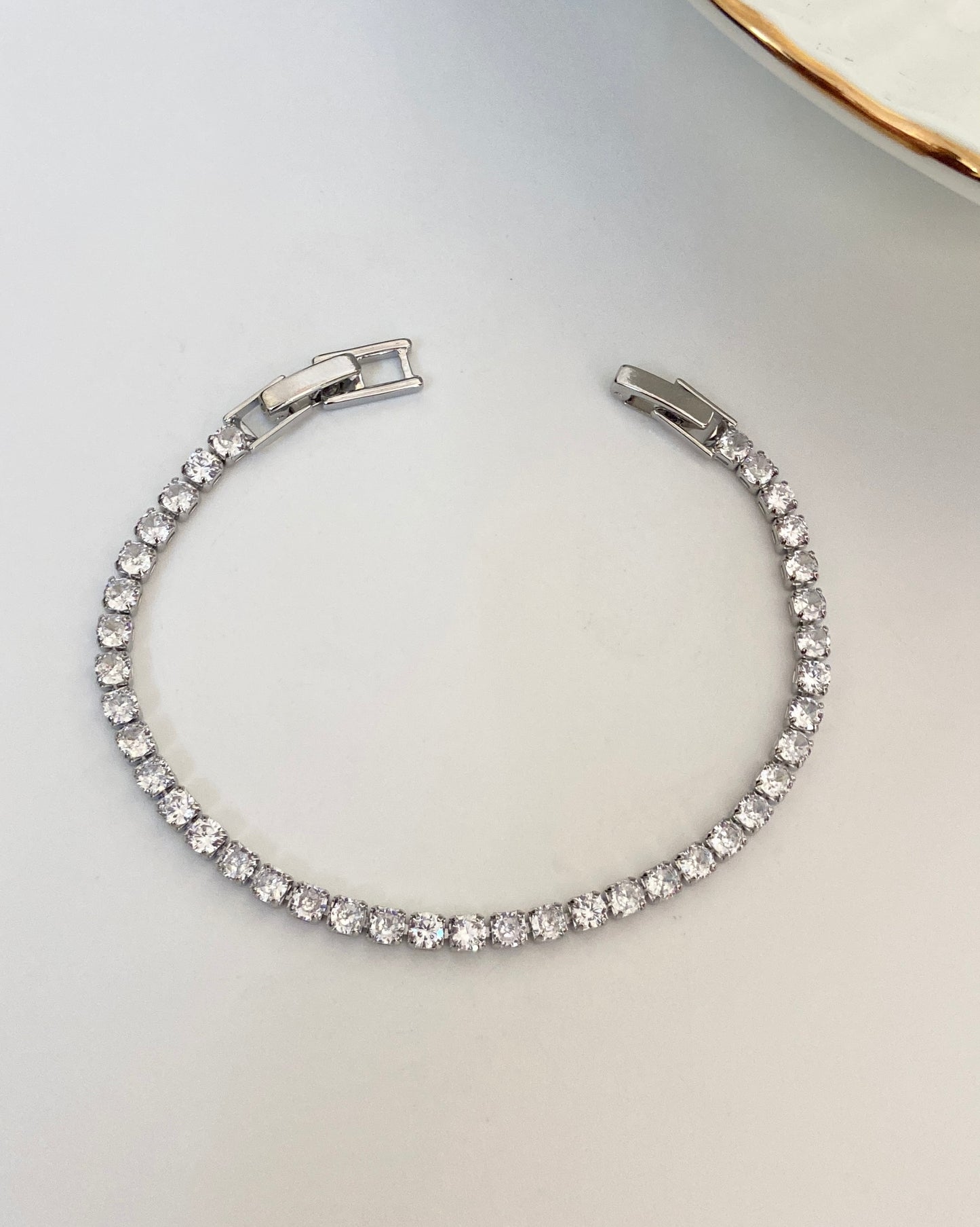 Retro Silver Tennis Bracelet