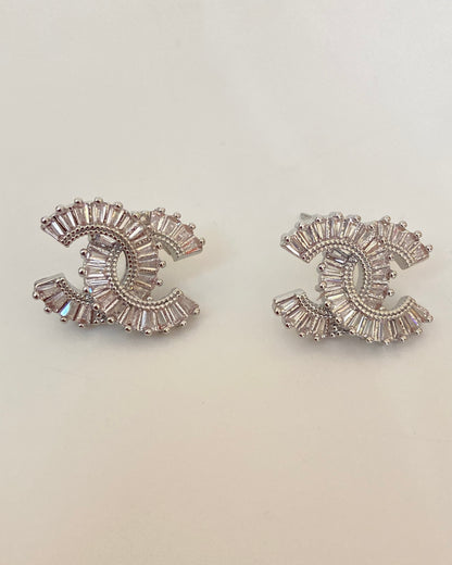 Glam Silver CC Earring