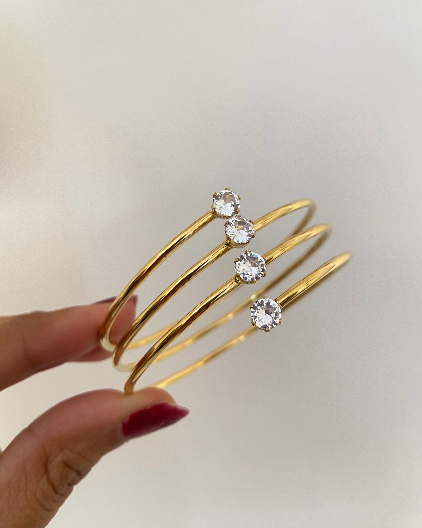 Four Layered Solitaire Bangle Bracelet - Baby Size (2.0 to 2.2)