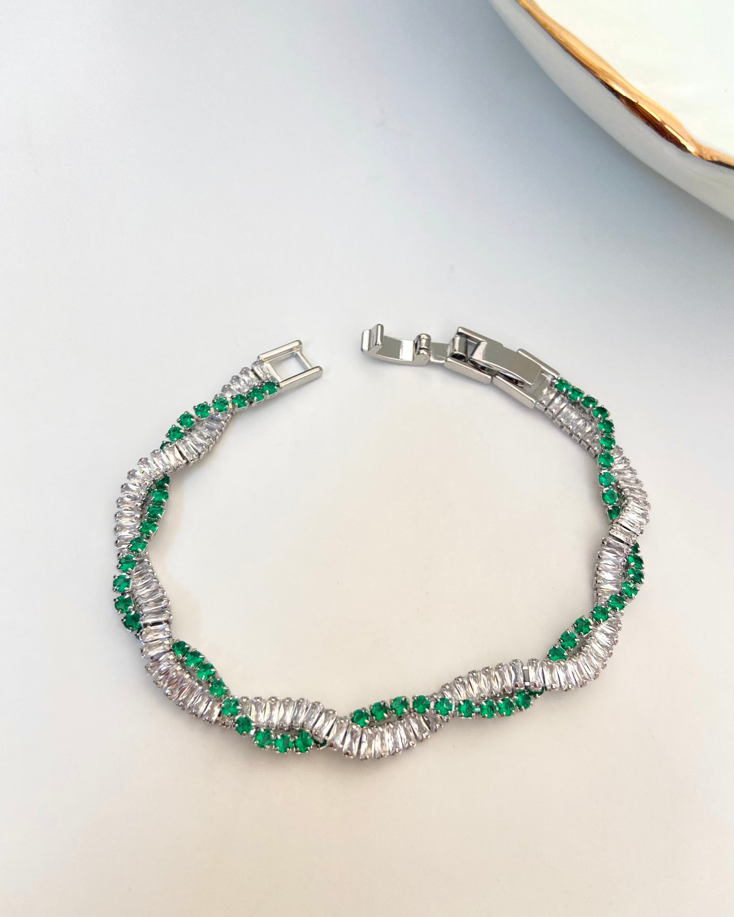 Emerald Cubic Zirconia Tennis Bracelet