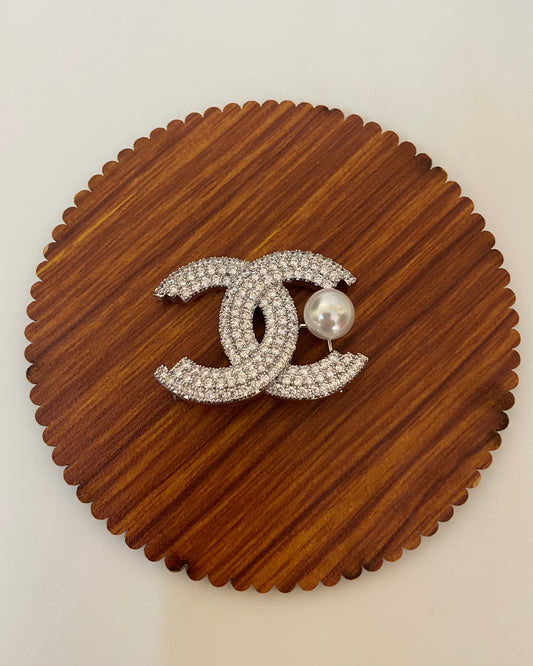CC pearl Brooch