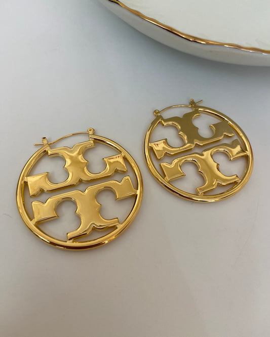 Classic Gold Tory Hoop Earrings