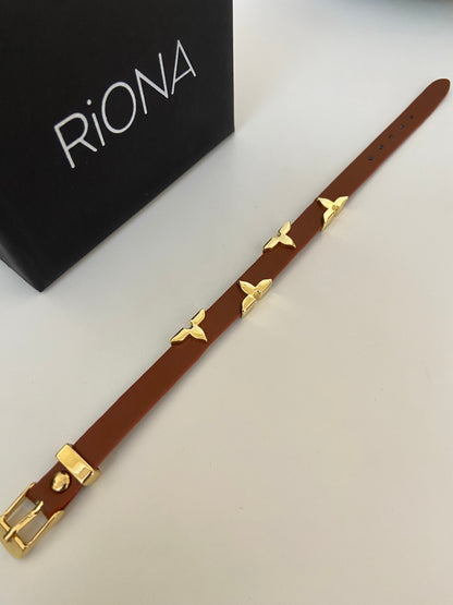 LVN Leather belt Bracelet (Unisex)