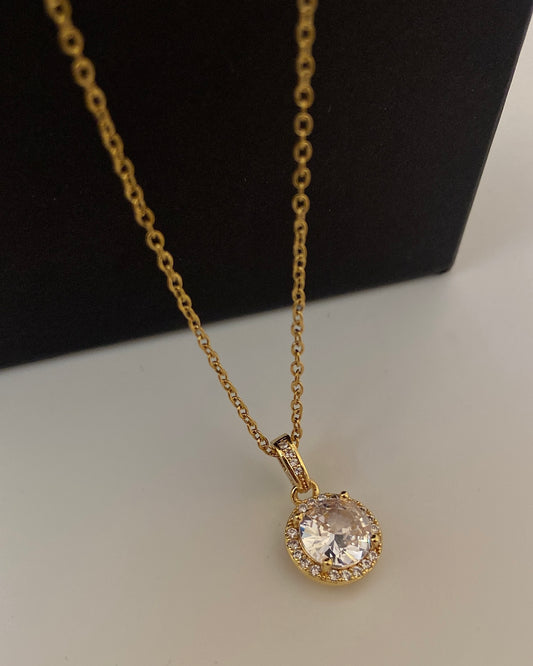 Round Solitaire Diamond Necklace