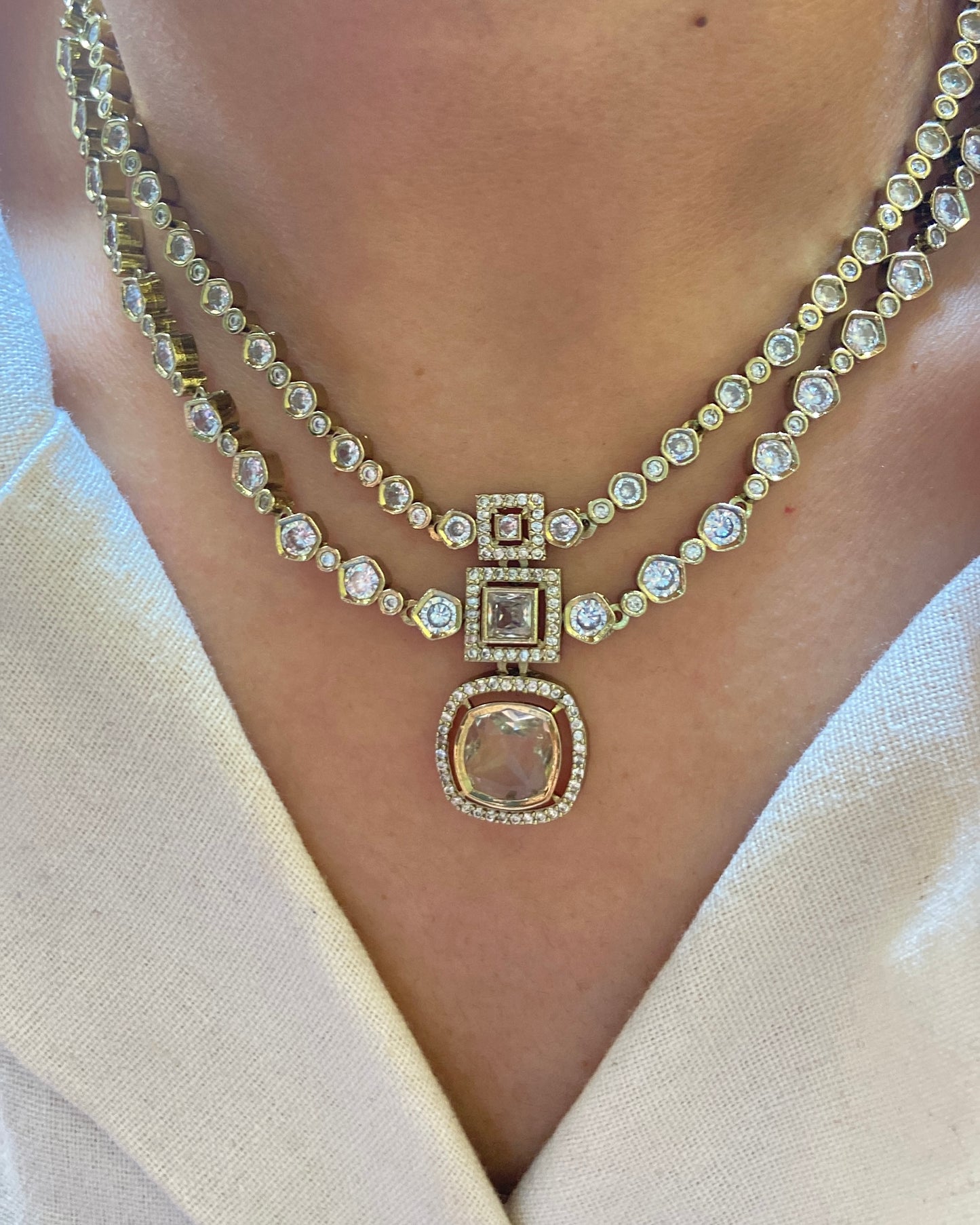 Victoria 2 layer Necklace Set