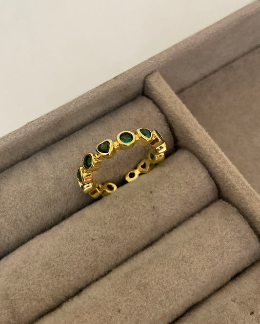 Emerald  Heart Ring
