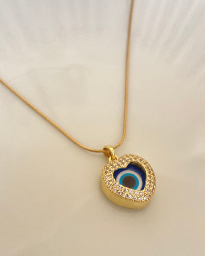 Evil Eye Heart Necklace