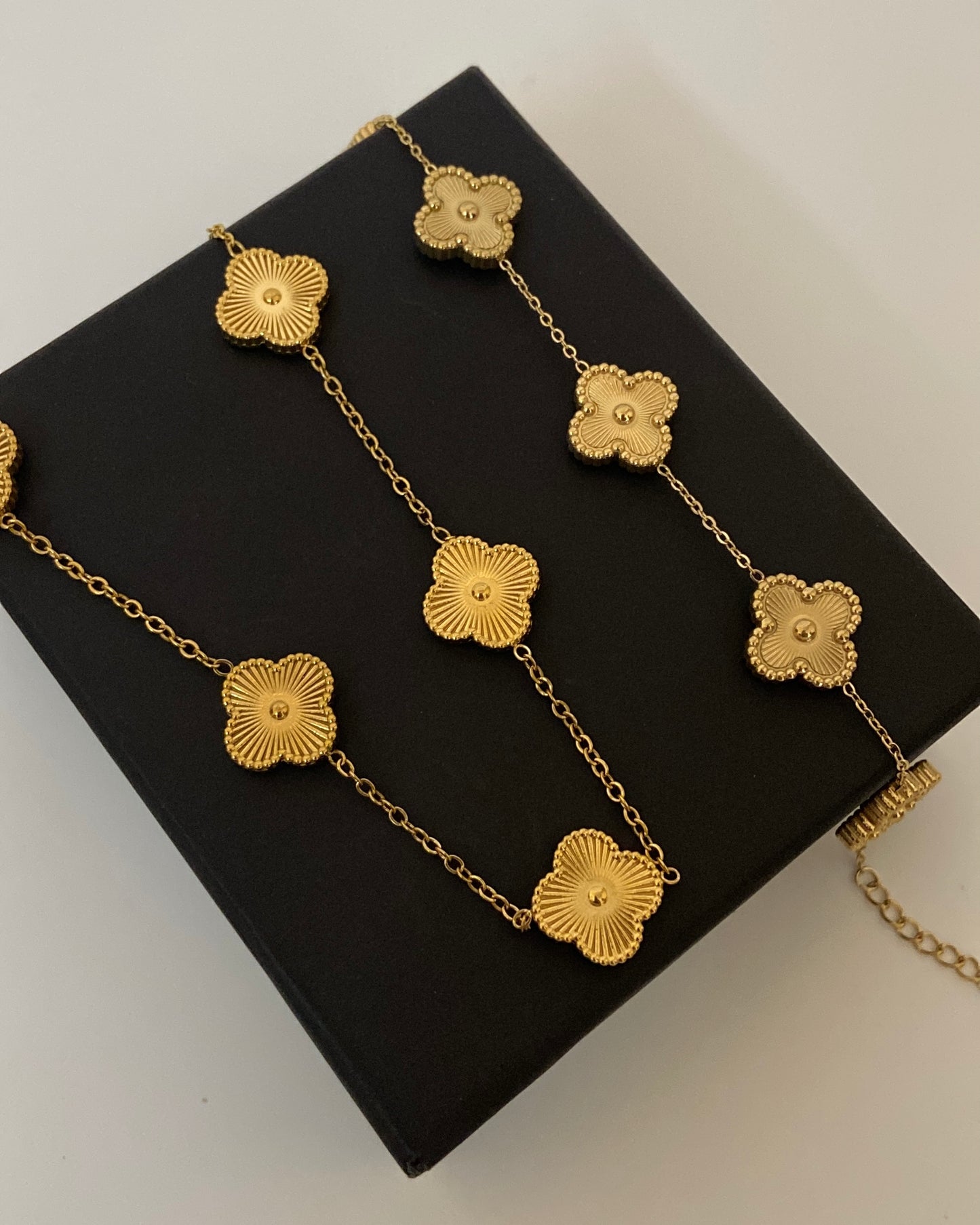 18k Gold Clover combo[ Bracelet +Necklace]