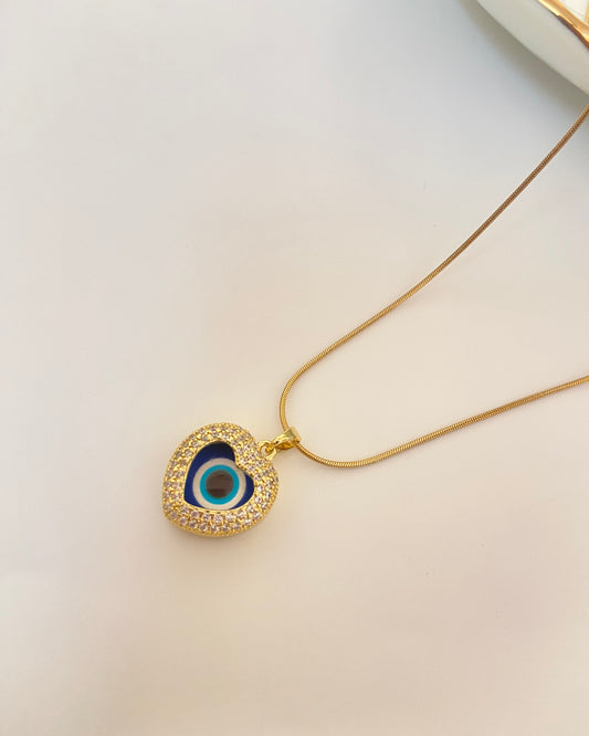 Evil Eye Heart Necklace