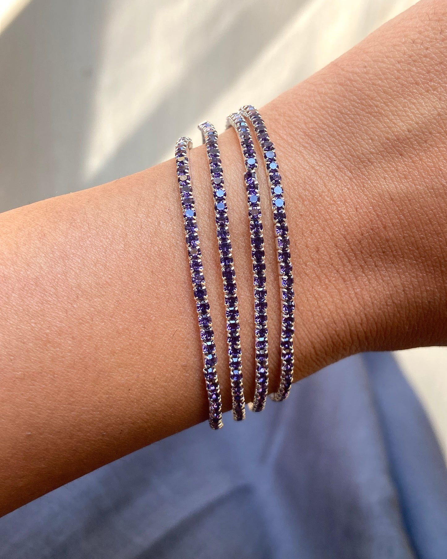 Sapphire Scarlet Confetti Bracelets - Set of 6