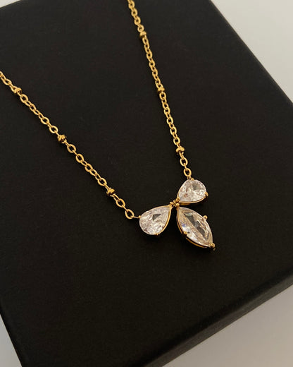 Bow Solitaire Diamond Necklace