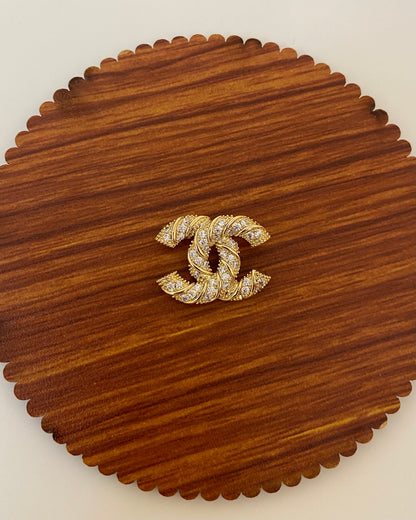 Cc gold Brooch