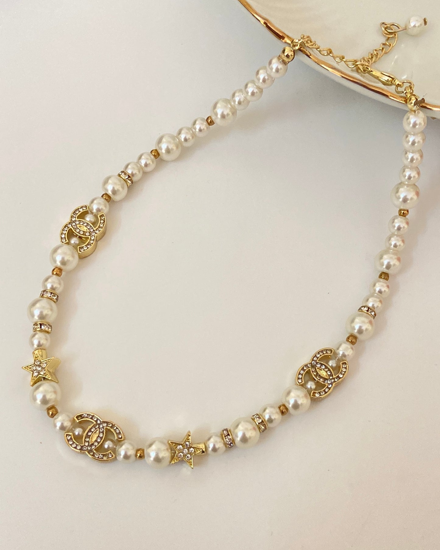 Statement Pearl CC Necklace