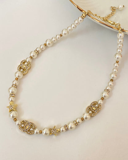 Statement Pearl CC Necklace