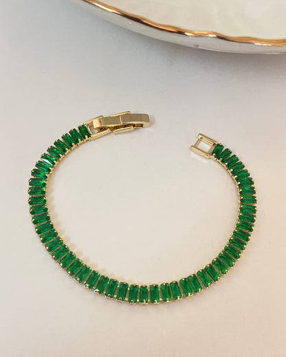 Emerald Rectangular Tennis Bracelet
