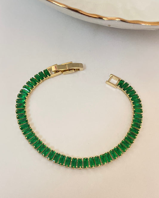 Emerald Rectangular Tennis Bracelet