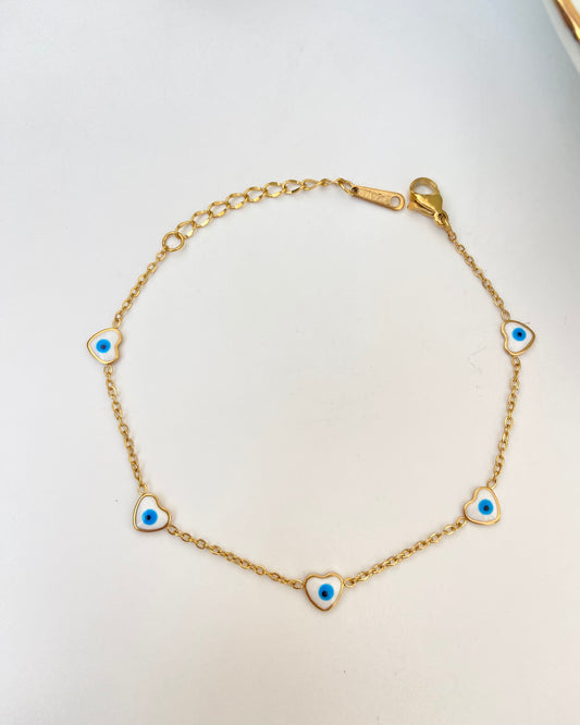 Heart Evil Eye Bracelet