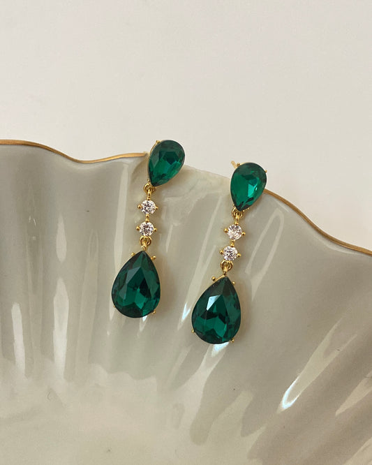 Emerald Crystal DropEarring