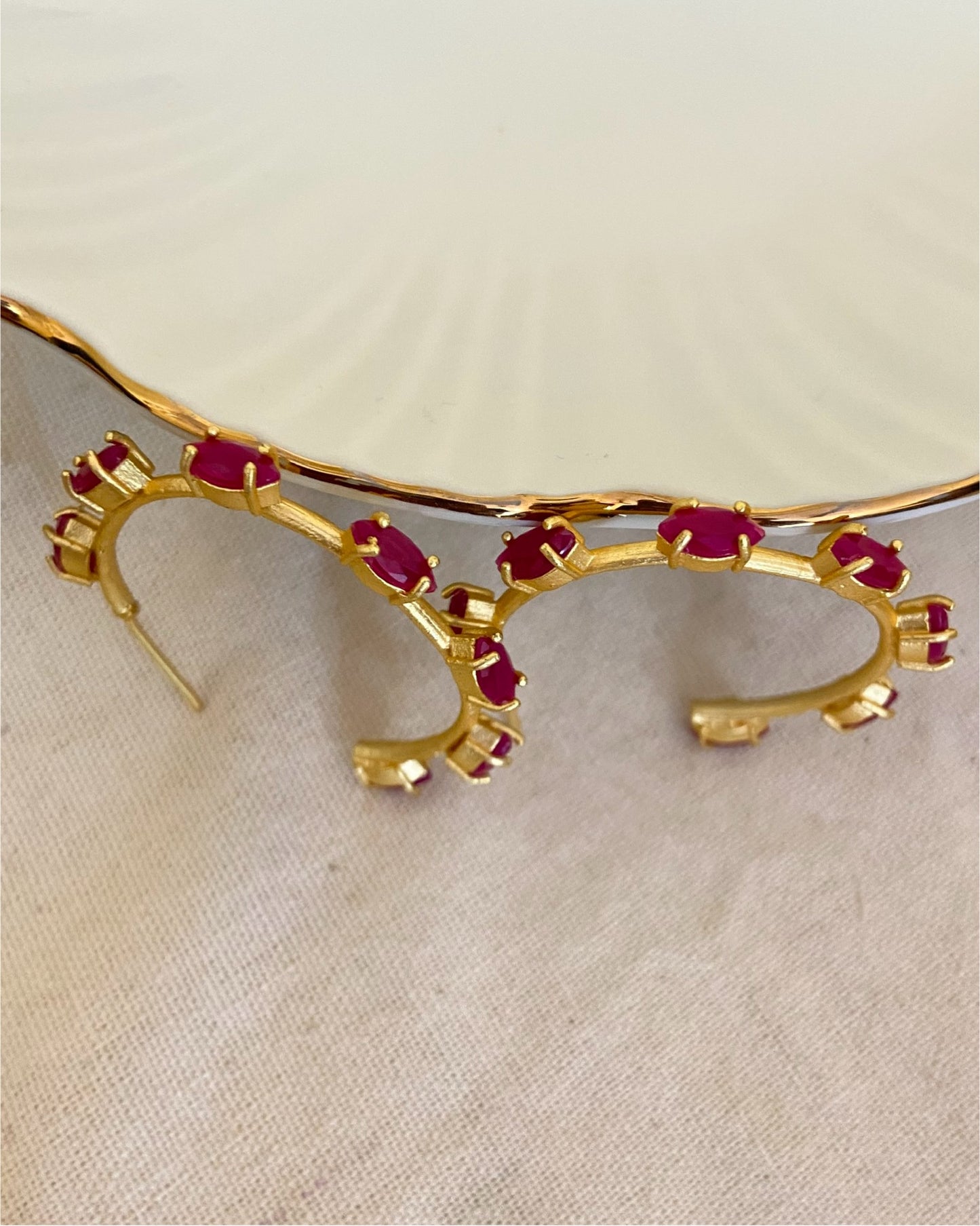 Ruby Hoop Earring