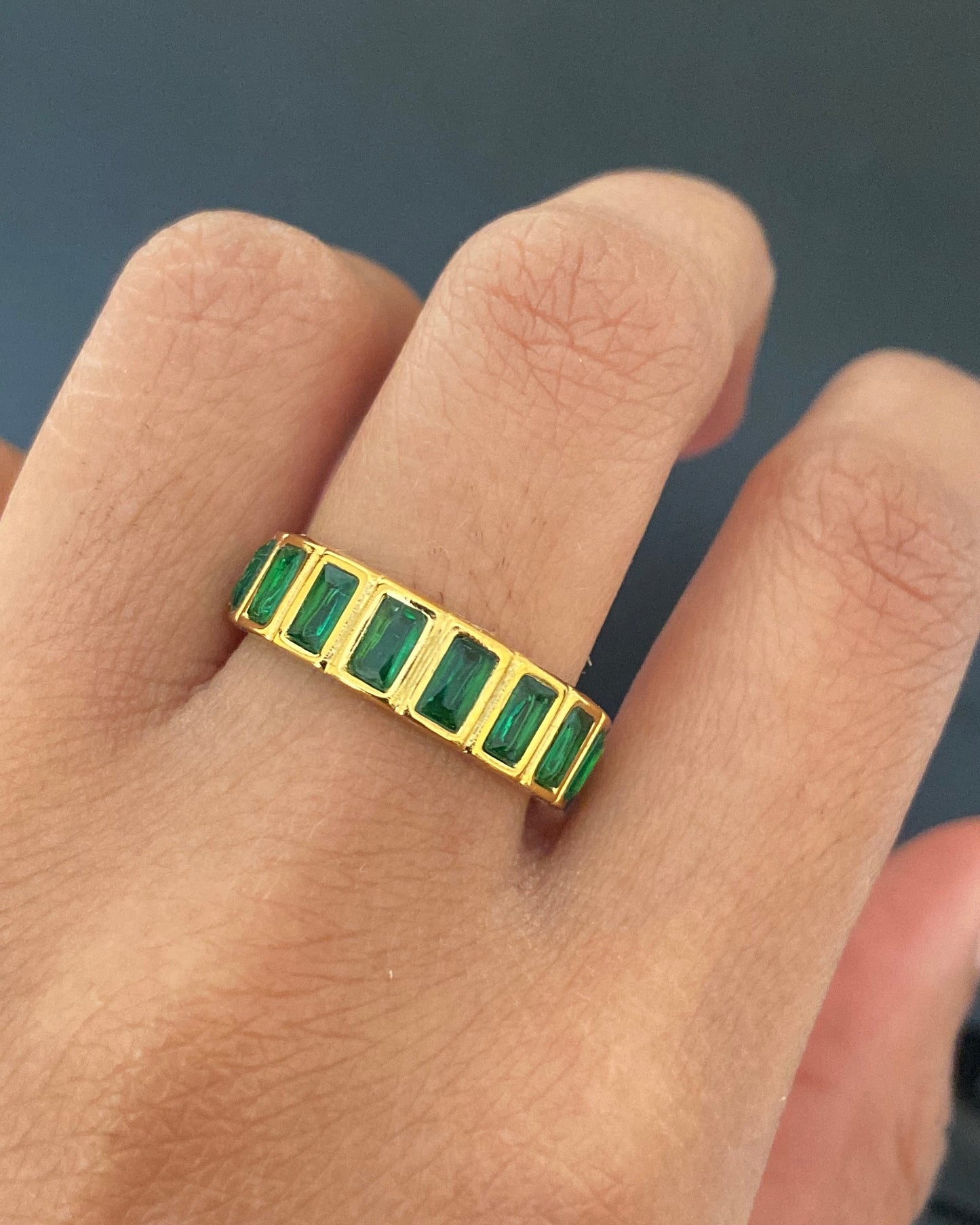 Emerald Zirconia gold Ring