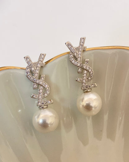 Ysln Drop pearl luxe earring