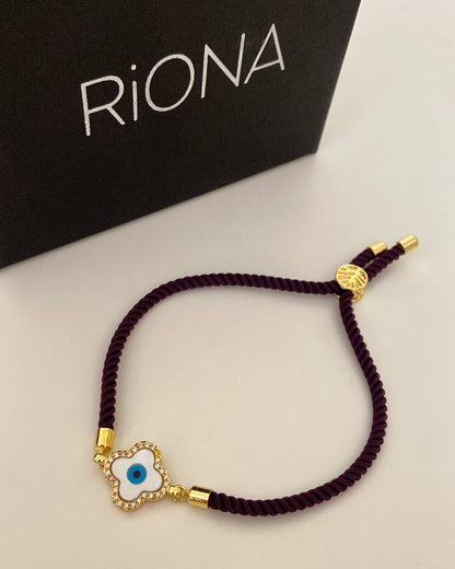 Clover Evil Eye Thread Bracelet