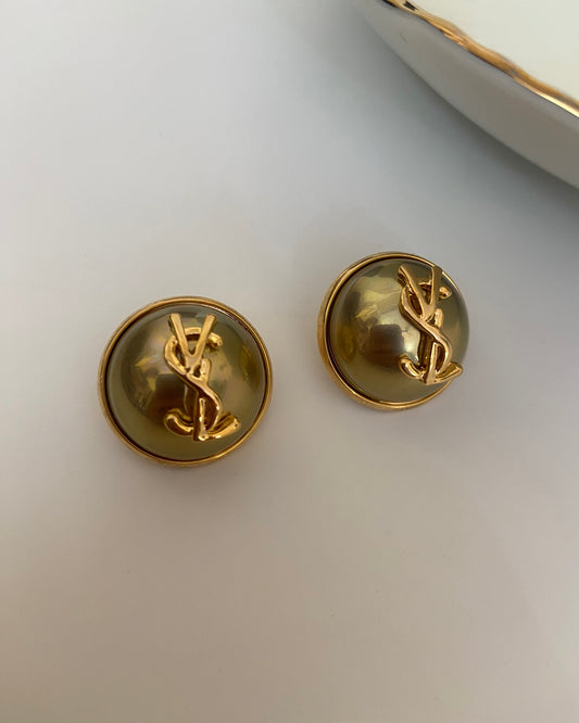 Bronze Pearl YSL Earring