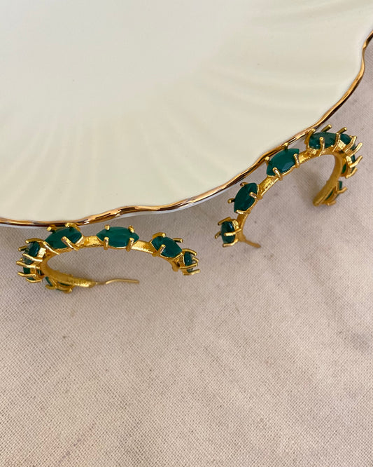 Emerald Hoop Earring