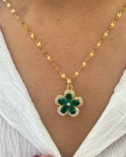 Emerald Flower Necklace