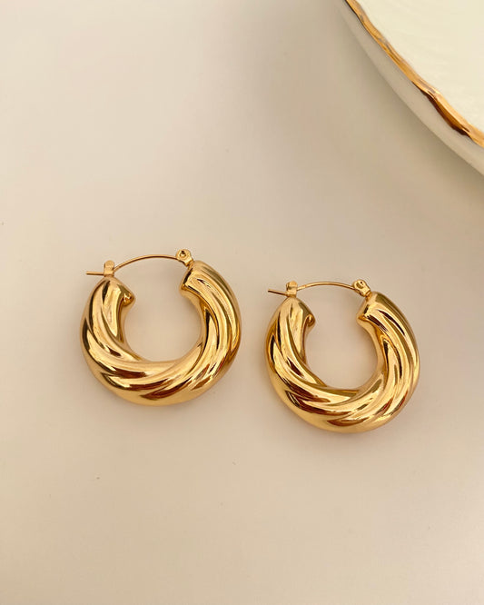 Twisted Gold Hoop Earring