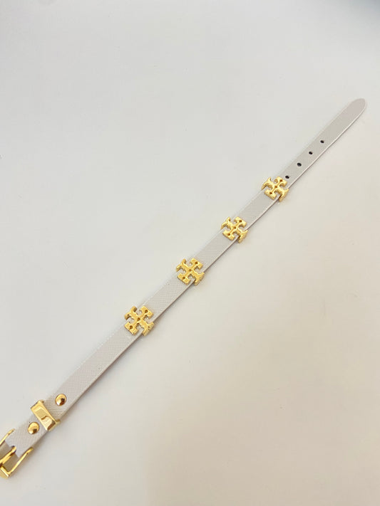 Faux Leather Belt Bracelet - White