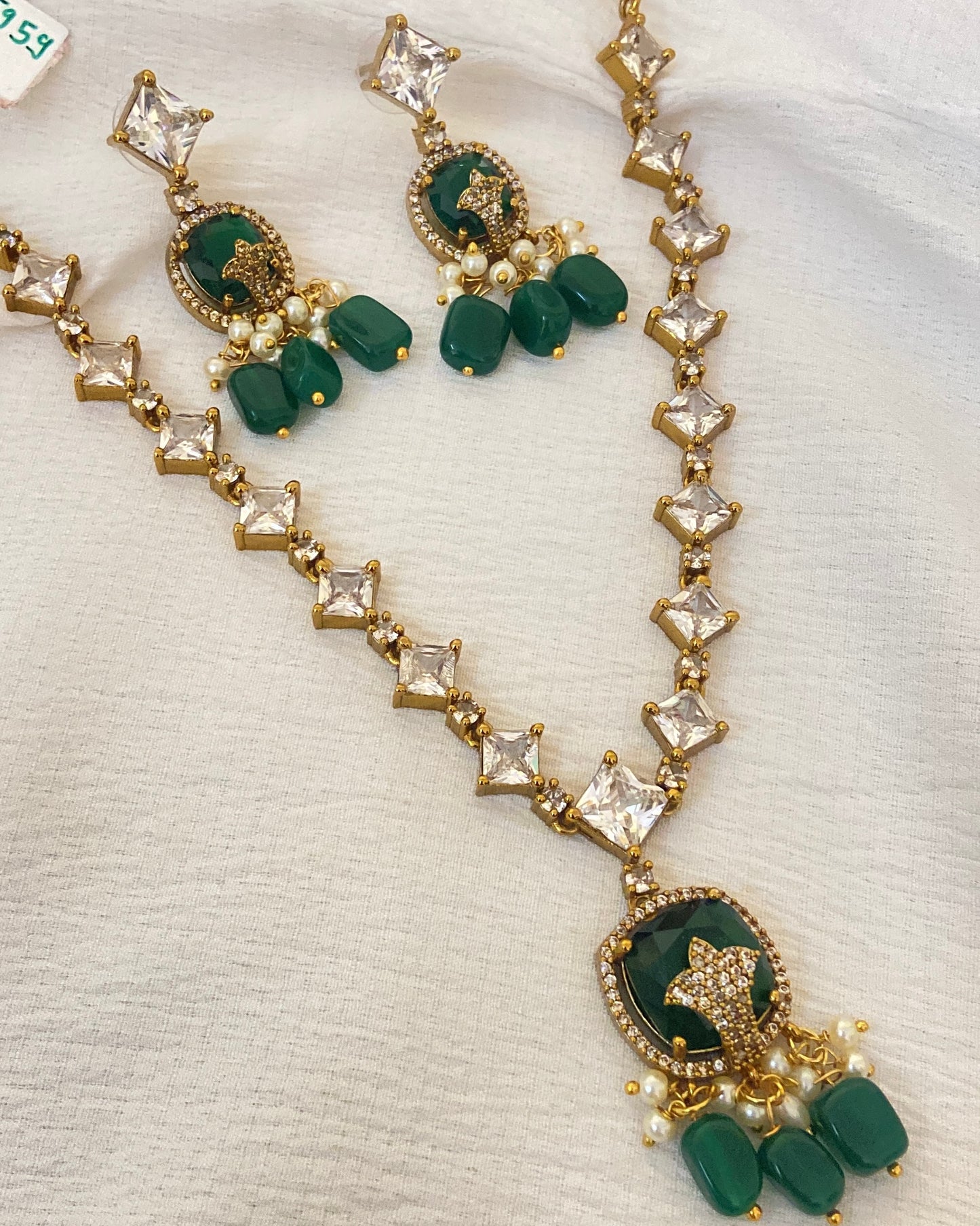 Emerald & White Long Set