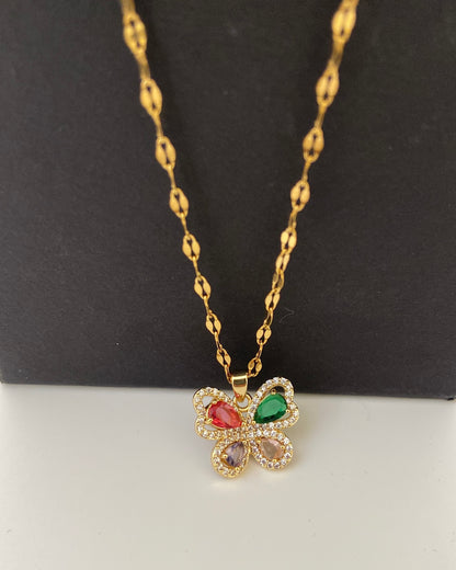 Multicolour Butterfly Necklace