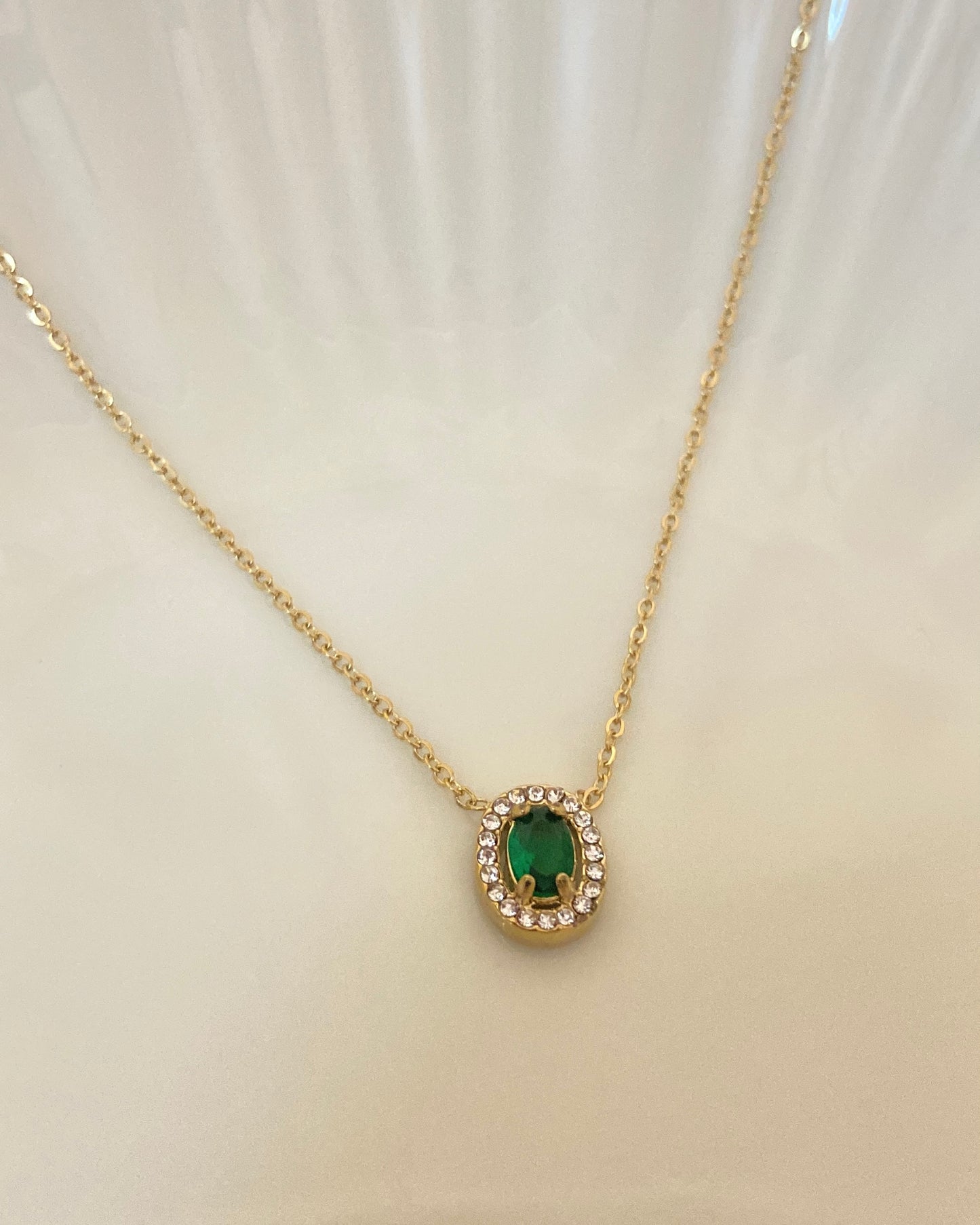 Emerald Solitaire Necklace