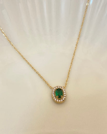 Emerald Solitaire Necklace