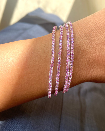 Morganite Scarlet Confetti Bracelets - Set of 6
