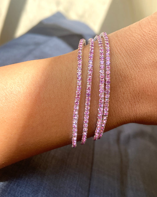 Morganite Scarlet Confetti Bracelets - Set of 6