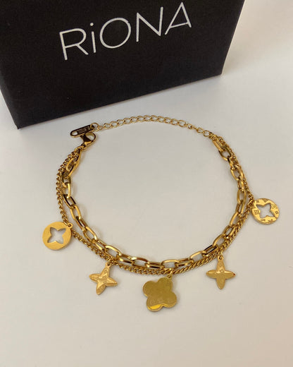 Double Layerd lv Charm Bracelet