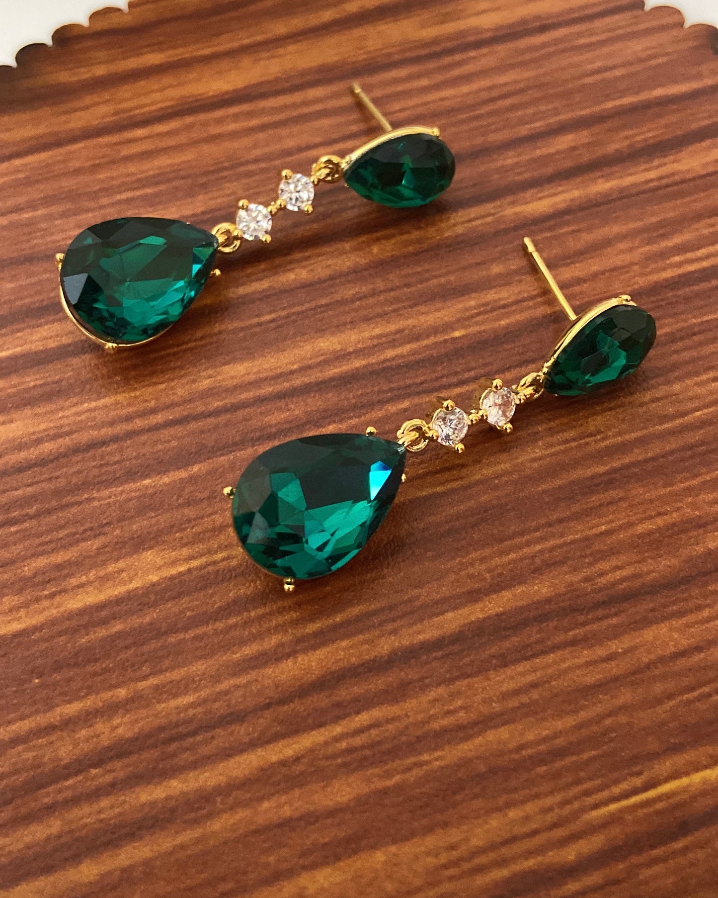 Emerald Crystal DropEarring