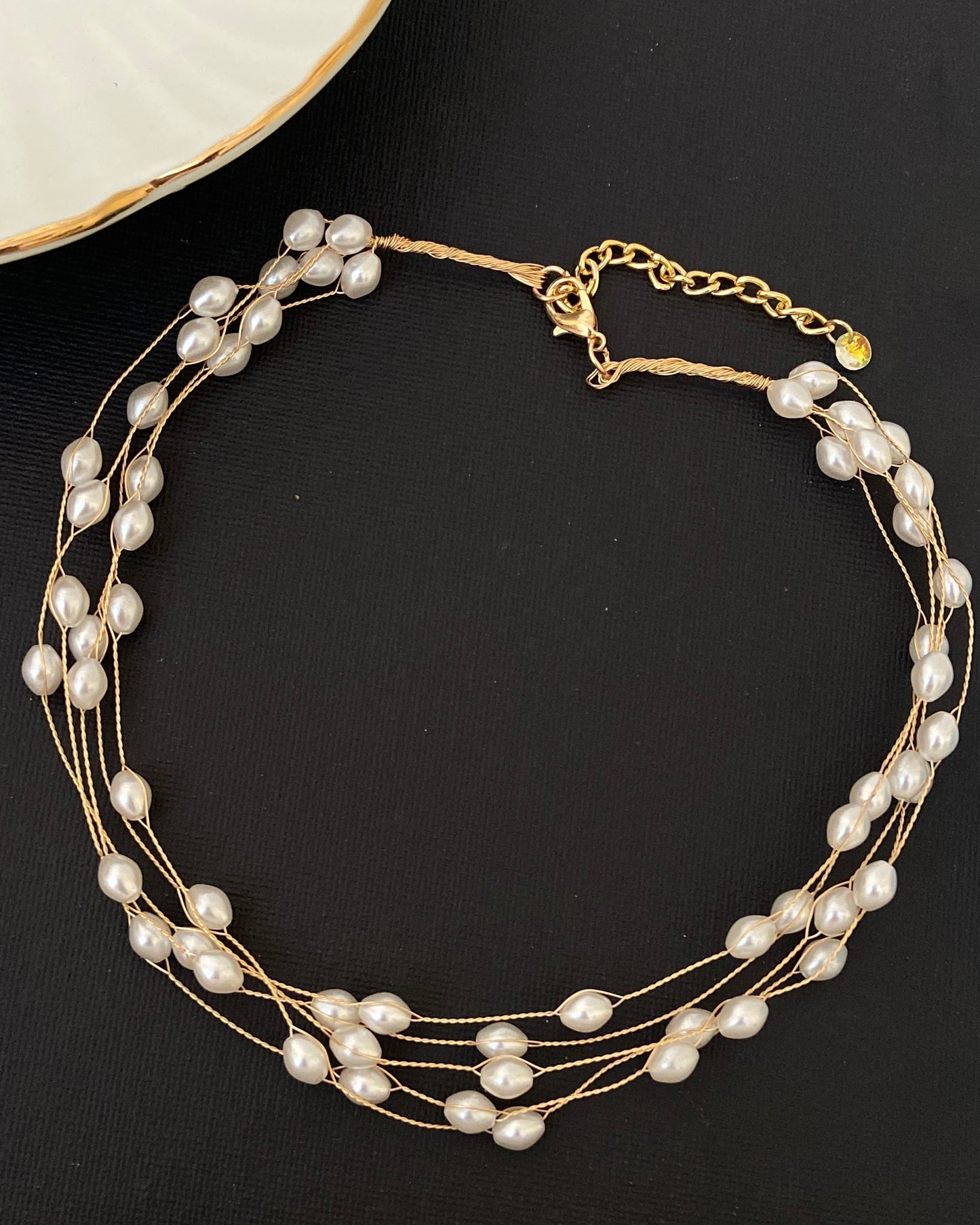 Asymmetrical Pearl Choker