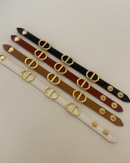 CD Leather belt Bracelet