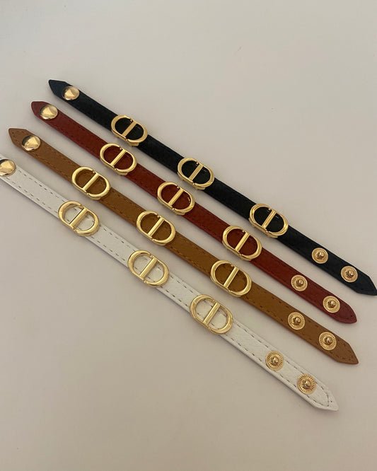 CD Leather belt Bracelet