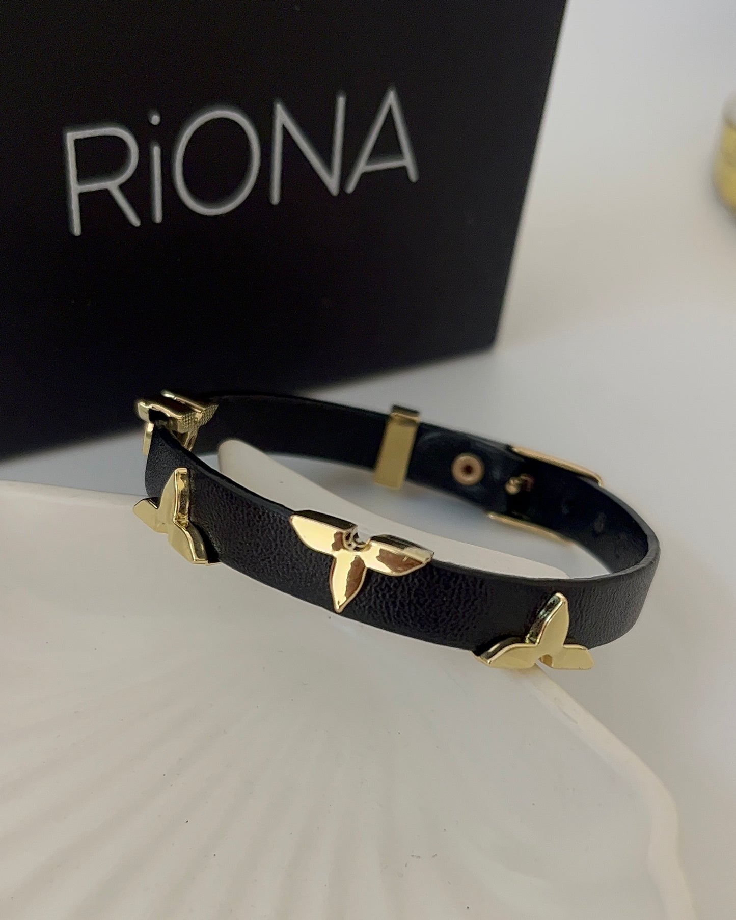 Black Leather belt Bracelet