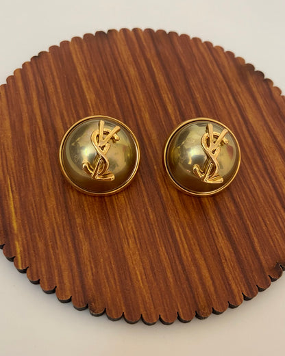 Bronze Pearl YSL Earring