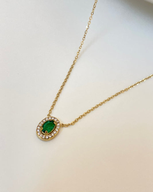 Emerald Solitaire Necklace