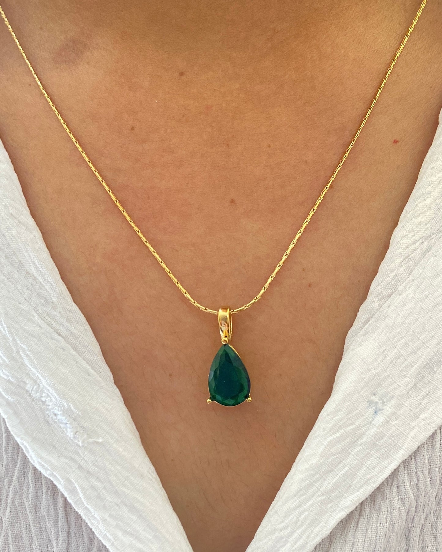 Emerald Drop Necklace