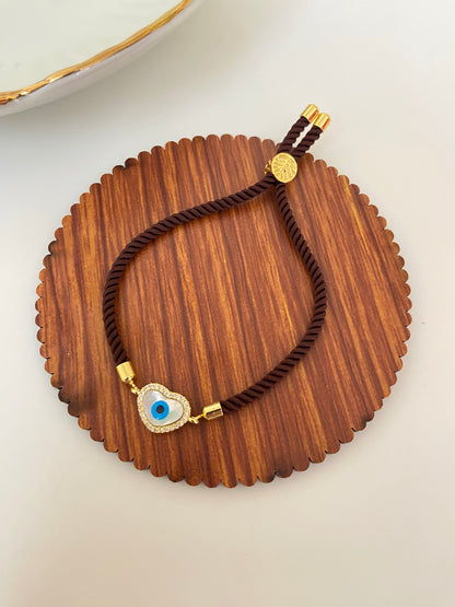 Heart Evil Eye Thread Bracelet